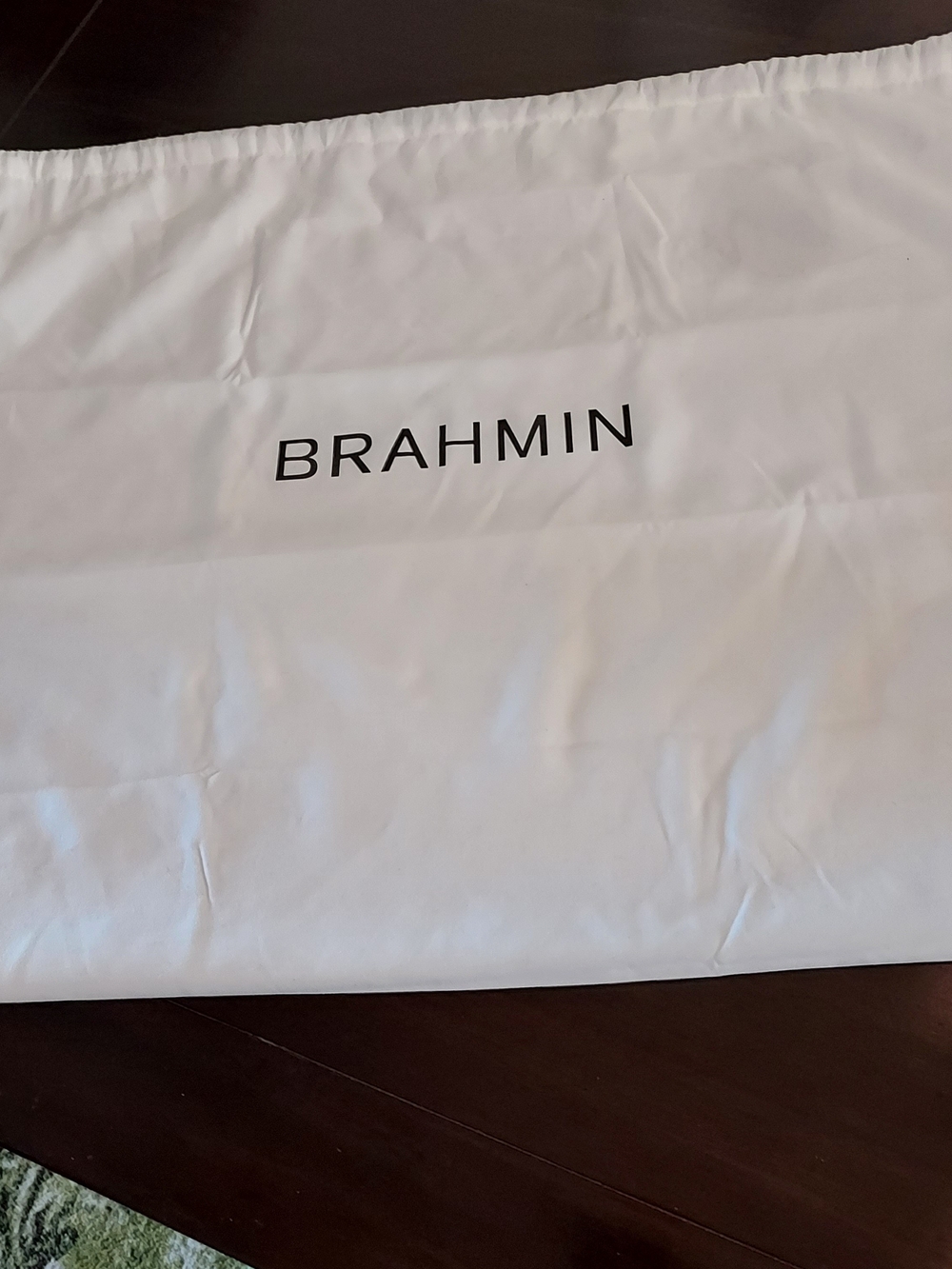 Brahmin White Dust Bag with Logo